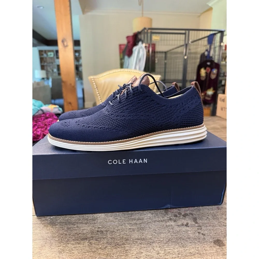 Cole Haan Original Grand‎ Wingtip Oxford Mens Size 9 M C27960 Blue Navy New